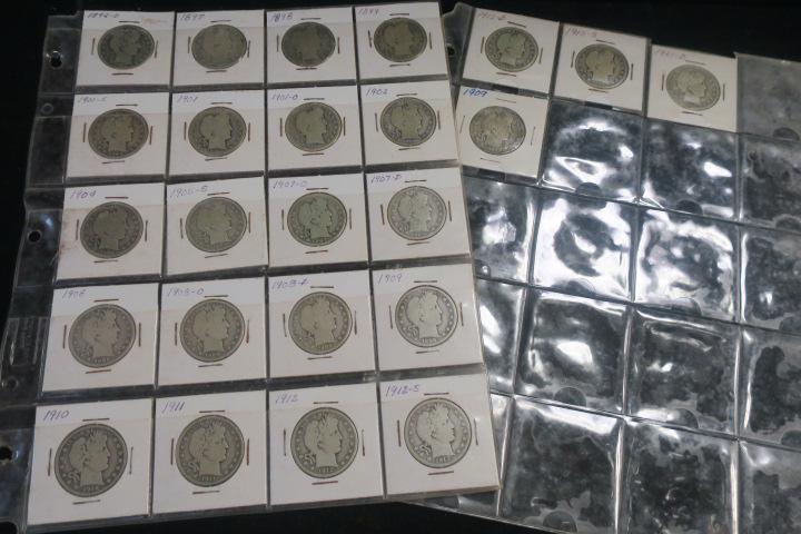 24 1894-1916 BARBER or LIBERTY HEAD 90% Silver Halves: (1 of 2)