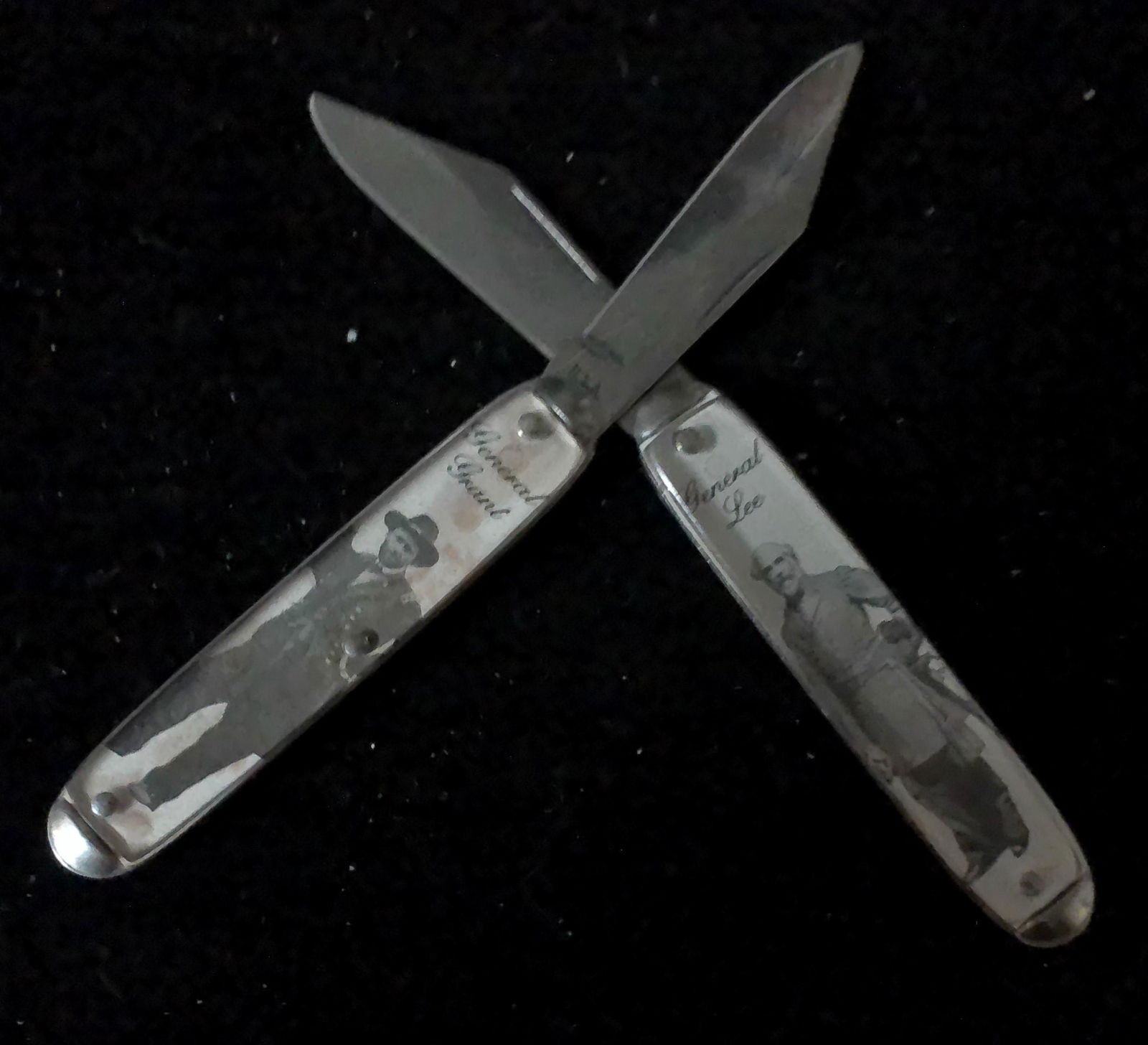 2 USA Novelty Penknives; General Lee & General Grant: (1 of 4)