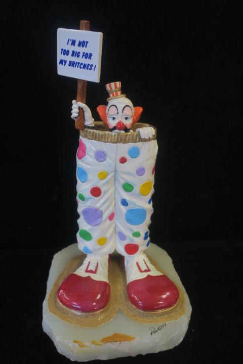 RON LEE "I'm Not Too Big for My Britches" Pewter Clown: (1 of 3)