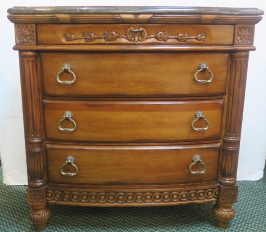 LAURA ASHLEY HOME Black Marble Top 4 Drawer Chest: (1 of 8)