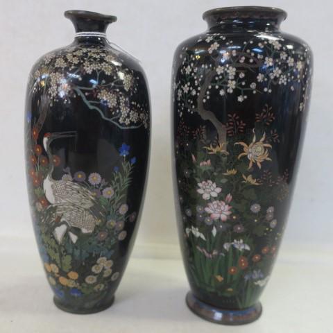 Two Japanese Cloisonne Vases: (1 of 3)