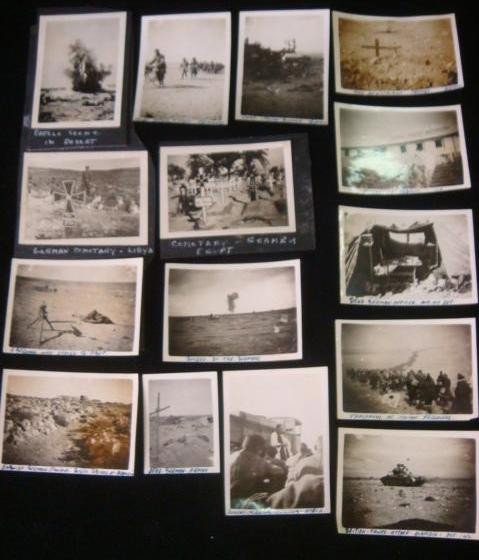 14 Snapshots of Battle of Alamein and Aftermath:: 14 Snapshots of Battle of Alamein and Aftermath: Artillery and Bombings, Matilda Tank, Dead German & Italian Soldiers, Italian Prisoners, German Military Cemeteries in Libya and Egypt. Personal and Un