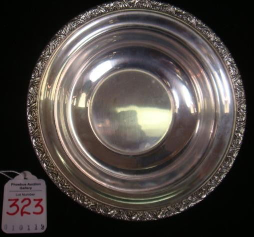 ALVIN Sterling Silver Bowl: ALVIN Sterling Silver Bowl: Bowl has Rolled Repousee Rim. 5 3/4"D. 2.68 oz. (100-160)