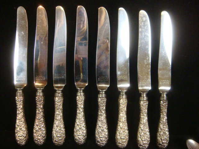 STEIFF ROSE Sterling Silver Flatware, 65 Pieces - 2