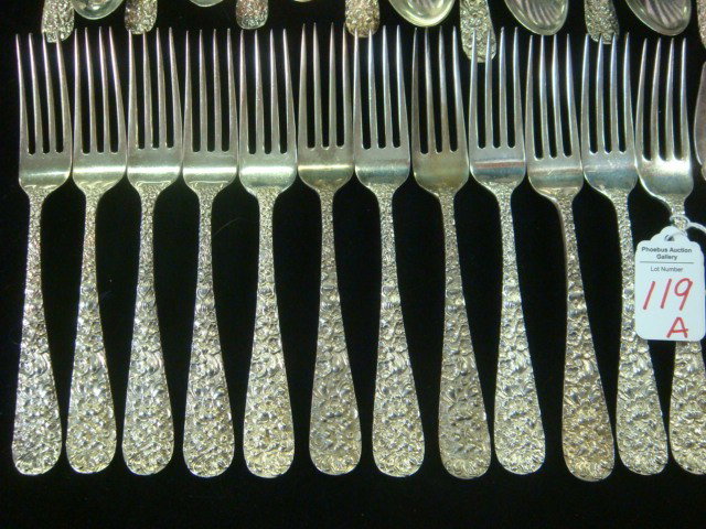 STEIFF ROSE Sterling Silver Flatware, 65 Pieces - 3