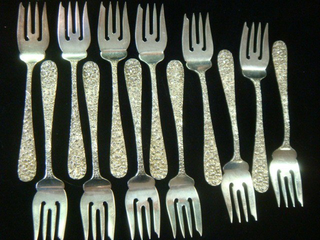 STEIFF ROSE Sterling Silver Flatware, 65 Pieces - 8