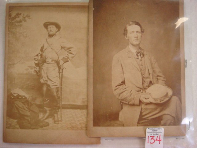 CIVIL WAR, JOHN S. MOSBY, 2 Period Studio Photo Ca: CIVIL WAR, JOHN S. MOSBY, 2 Period Studio Photo Cards: Col. John Singleton Mosby, Confederate Partisan Ranger Known as the Gray Ghost. Lead 43 VA Cavalry Battalion, Famous For Raids and Capture of Uni