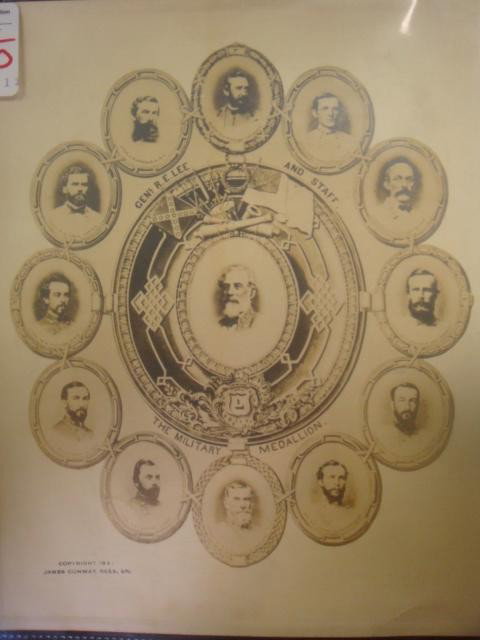 1932 Photolithograph of Robert E Lee's Civil War S: 1932 Photolithograph of Robert E Lee's Civil War Staff: "GEN R. E. LEE AND STAFF, THE MILITARY MEDALLION" Pictures of Gens. Pendleton & Stevens, Ltc's Marshall , Venable, Cole, Cobley, Baldwin, Guild,