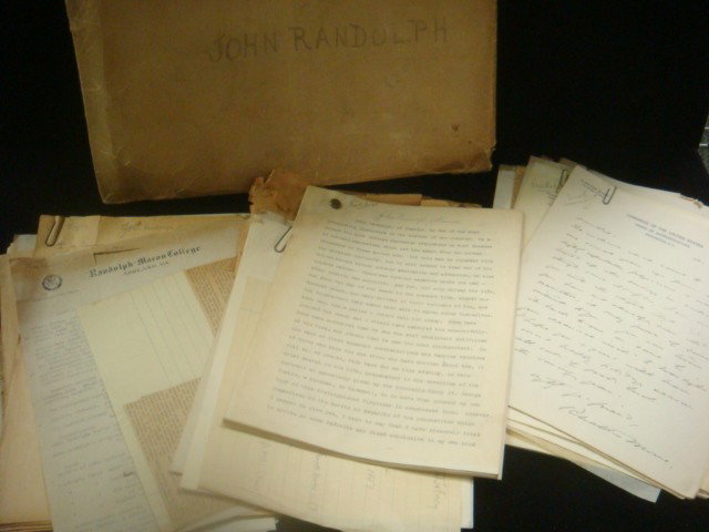 Manuscript, Biography of John Randolph, P.H. Drewe: Manuscript, Biography of John Randolph, P.H. Drewery: Congressman Patrick Henry Drewery was Researching and Writing a Book on Virginia Senator John Randolph (1773 -1833) Considered to be a Great State