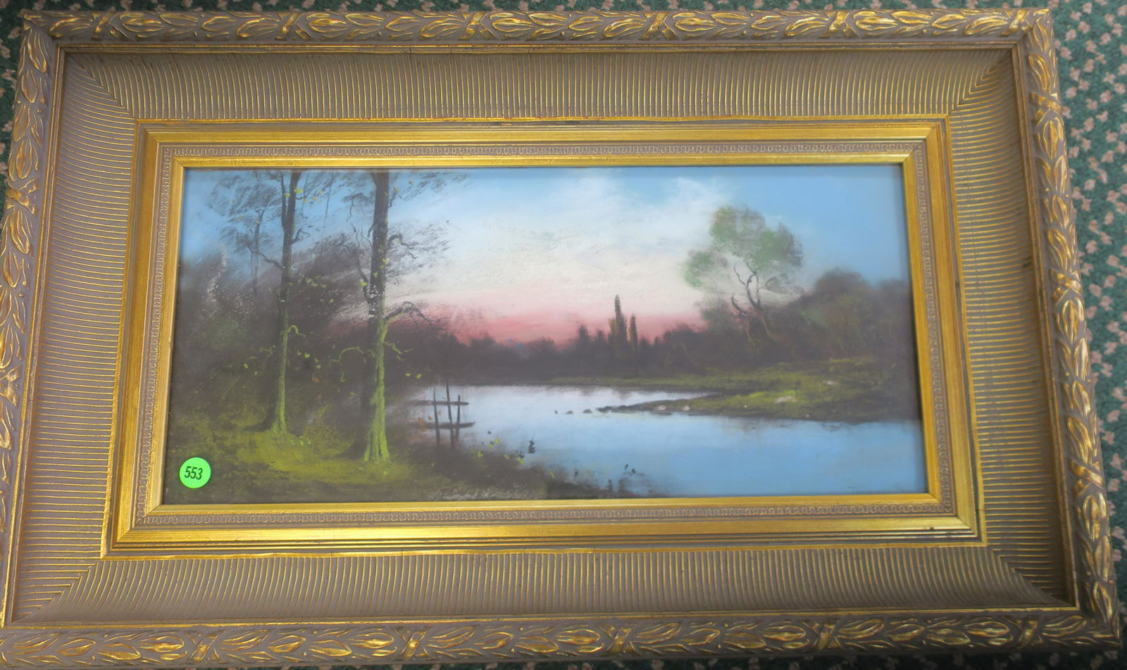 Artist Signed Pastel River Landscape: (1 of 3)