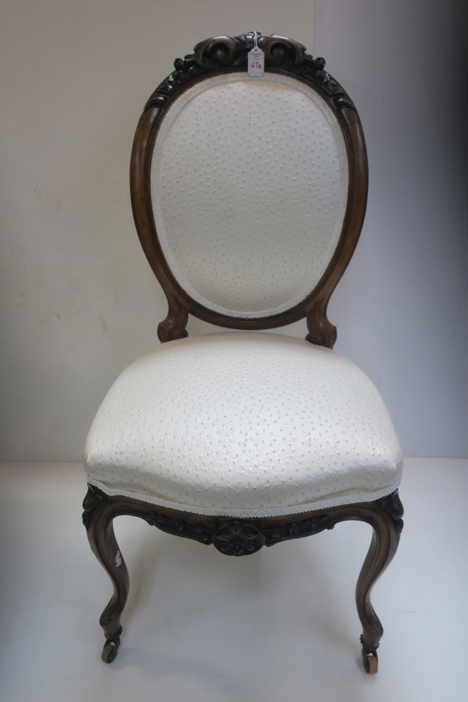 Eye-Catching Victorian Walnut Upholstered Side Chair: (1 of 4)