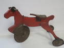 Vintage Child's Wooden Hobby Horse on Wheels: