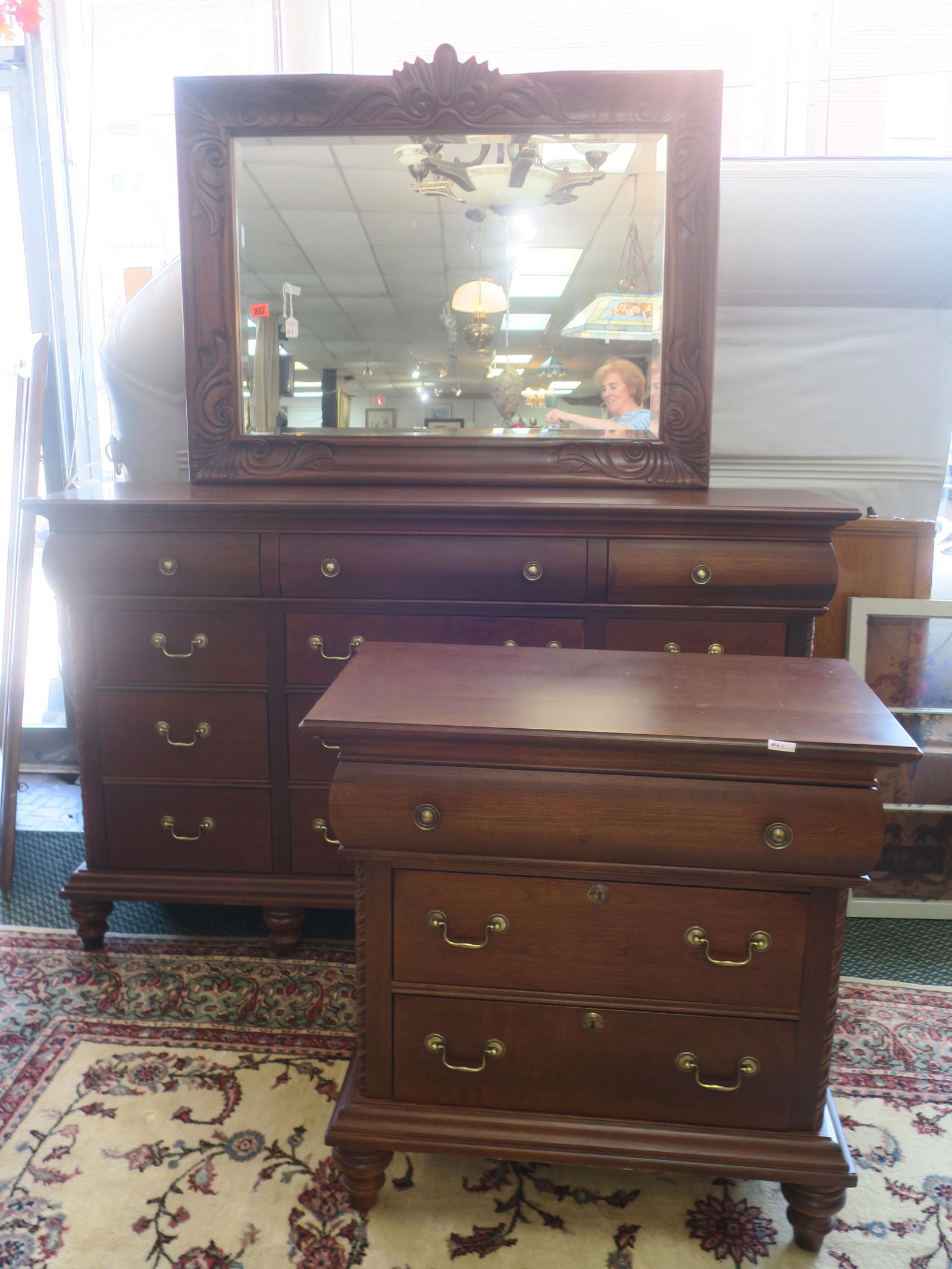 Broyhill Premier Dresser With Mirror And Night Stand