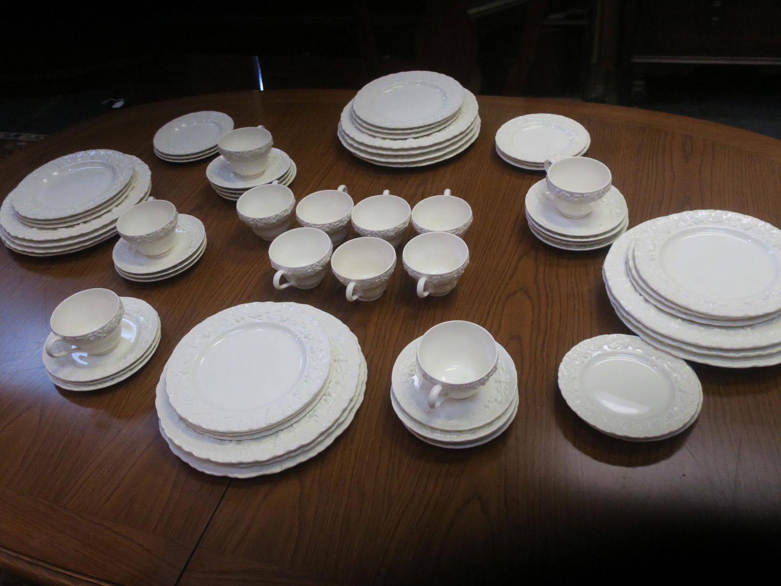 WEDGWOOD, Embossed Queen's Ware Dinnerware 66 Pieces: (1 of 4)