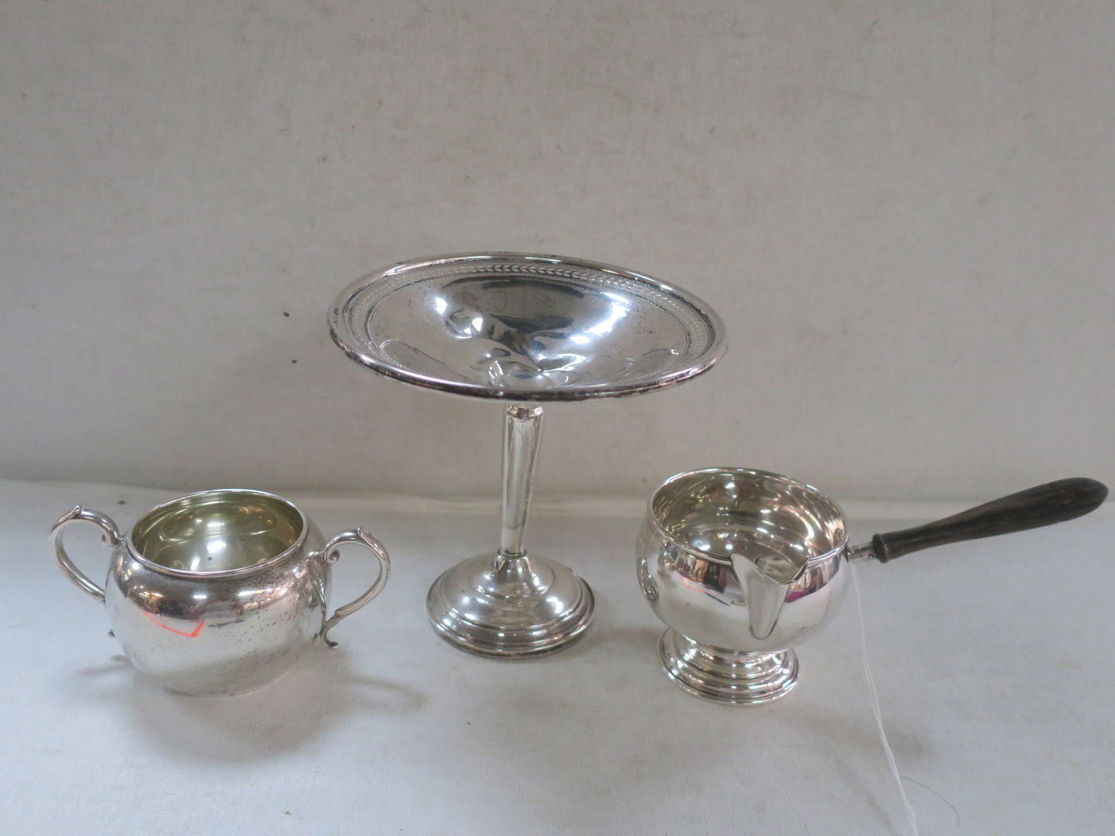 Sterling Silver Compote, Sugar and Creamer: (1 of 3)