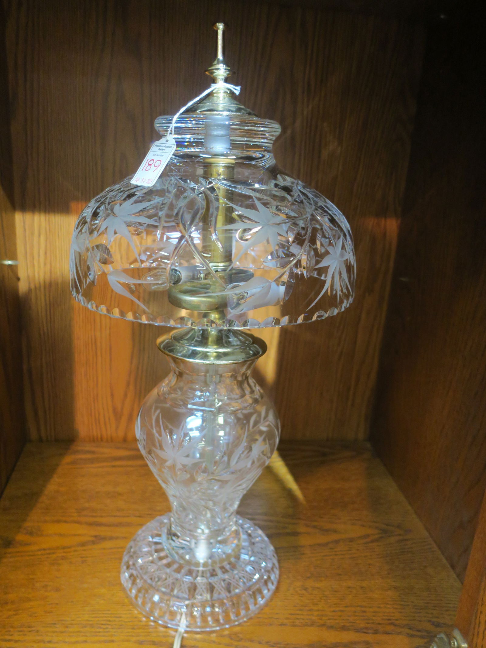 Vintage Cut Crystal Table Lamp: (1 of 3)