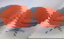 Pair of CARL E. KLOTE STYLE for OVERMANN Swivel Chairs