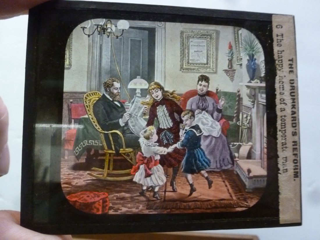36 Magic Lantern Glass Slides; Evils of Liquor: (1 of 6)