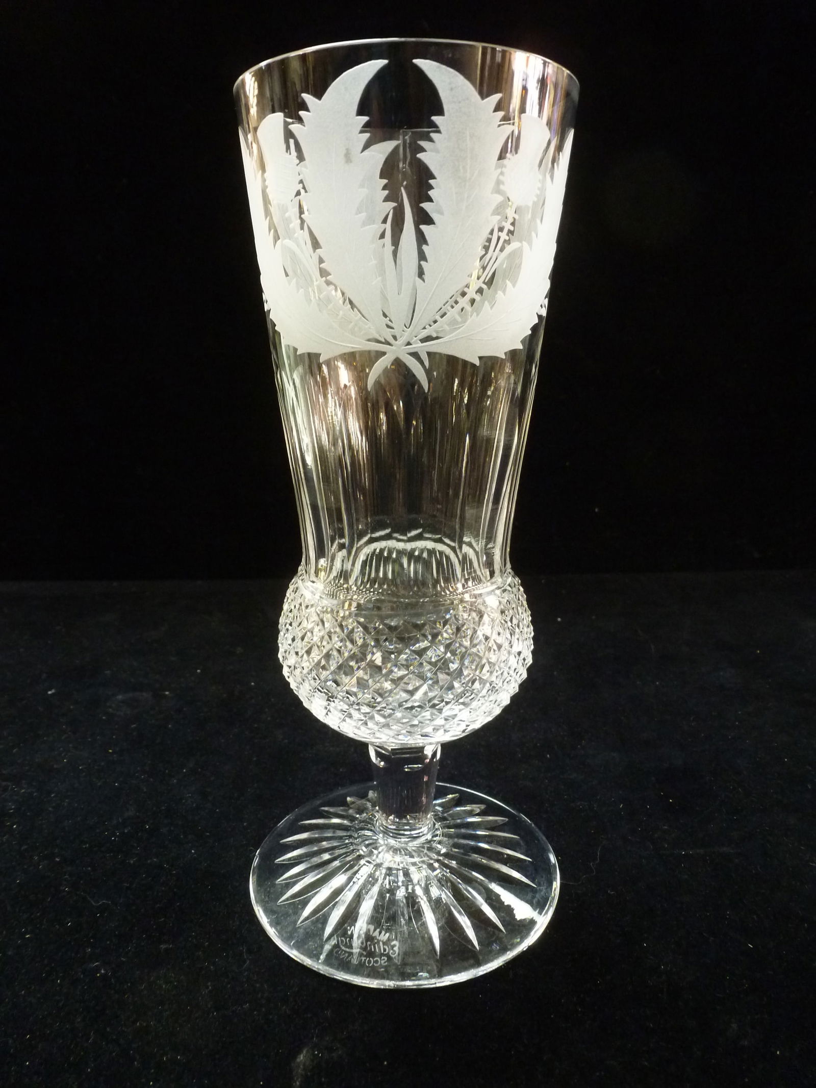 18 EDINBURGH Scotland Crystal "Thistle" Flutes: (1 of 4)