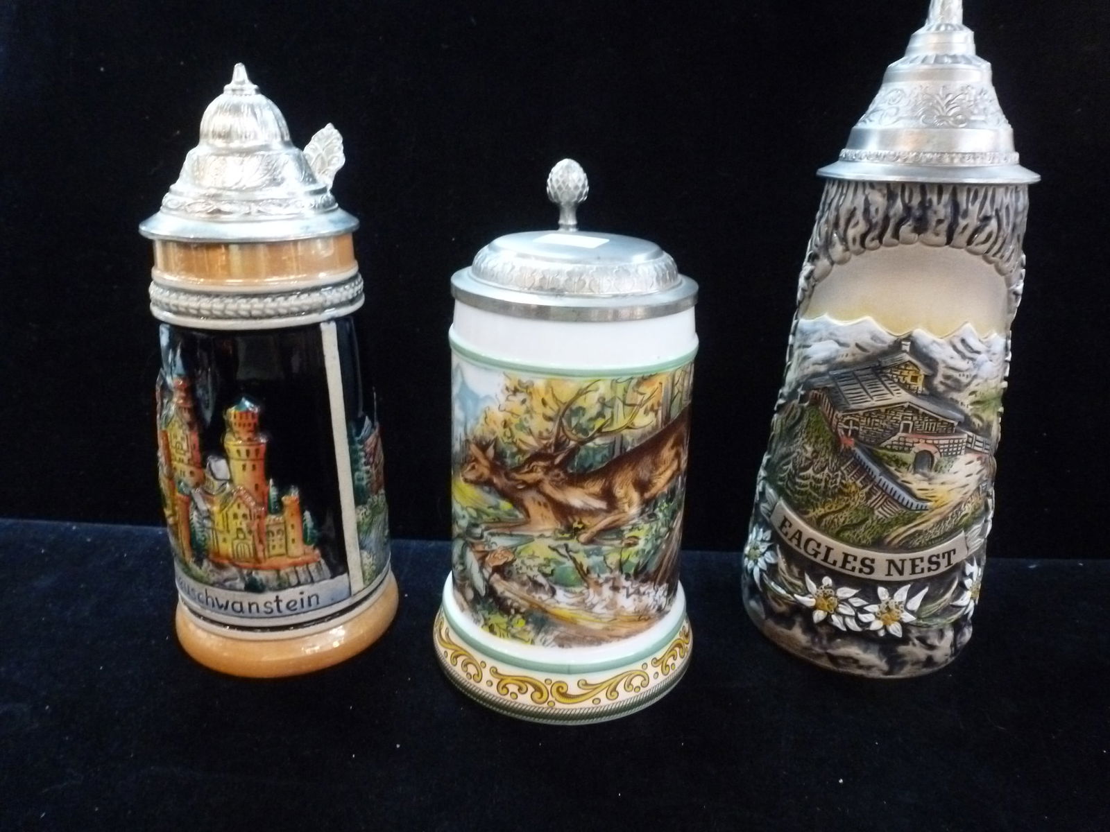 Three Modern German Beer Steins: (1 of 2)