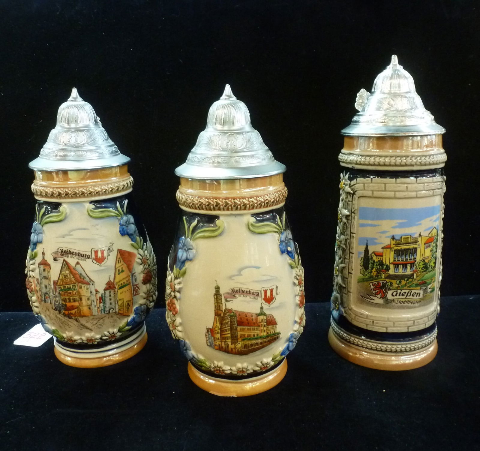 Three Modern German Beer Steins: (1 of 3)