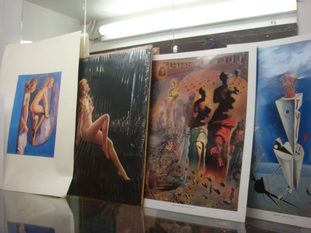 Five Unframed Art Prints:: Five Unframed Art Prints: 3 by Salvador Dali, Nude Female and Mabel Rollings Harris Seated Nude. (50-100)