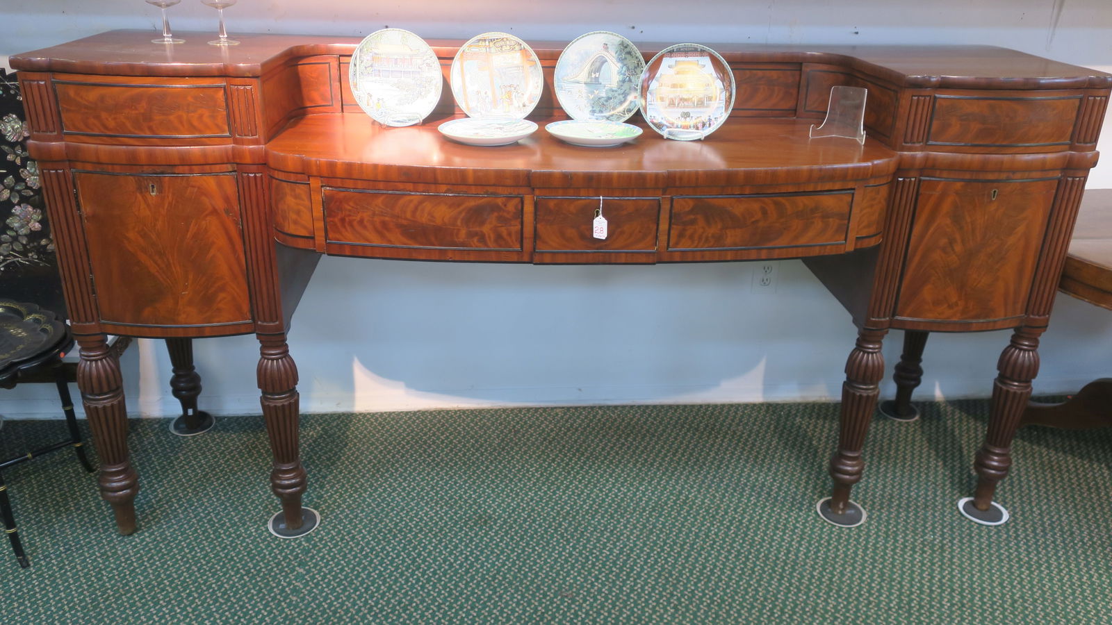 Impressive Large Mahogany Hunt Sideboard/Server: (1 of 7)