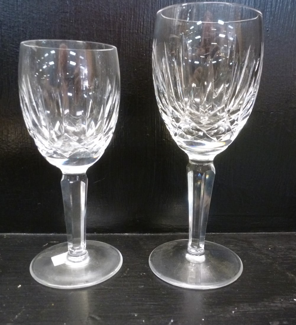 Eleven WATERFORD Crystal "Kildare" Stems:: Eleven WATERFORD Crystal "Kildare" Stems: Eight 6 1/2" Tall Claret Wine Stems and Three 5 7/8" Tall White Wine Stems. Stems are Paneled. Excellent Condition, No Chips or Flakes. Marked Waterford. (300