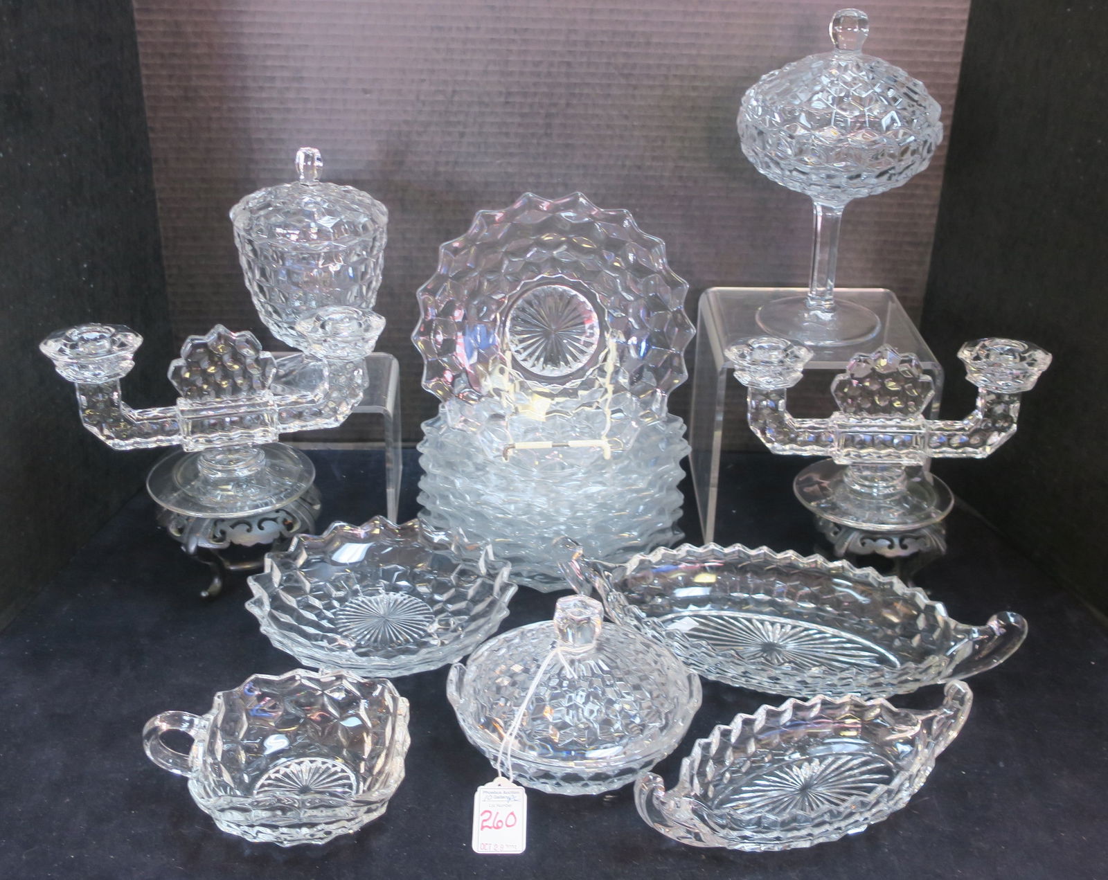 10 Piece Assortment of FOSTORIA American Tableware: (1 of 5)