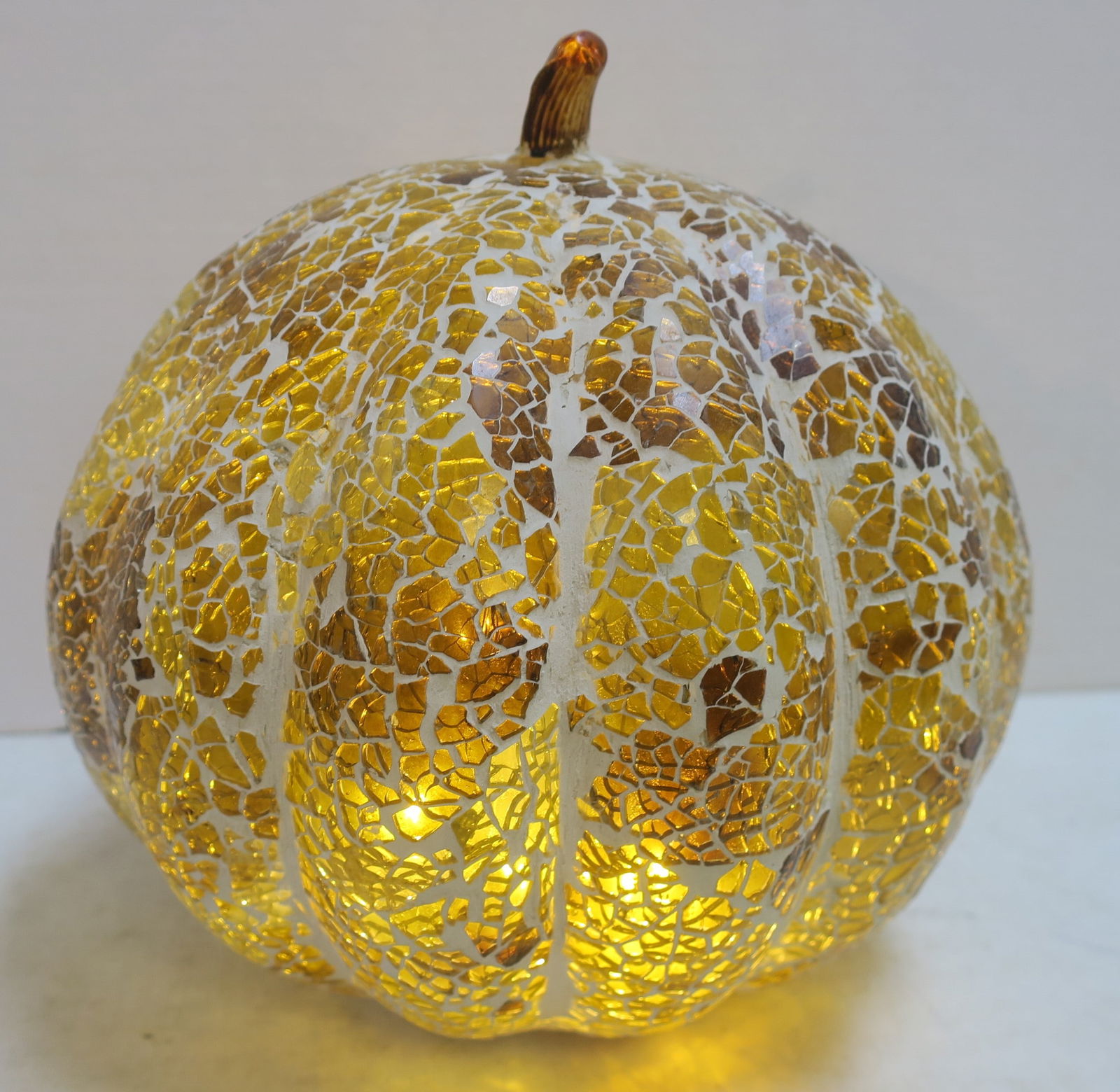 Mosaic Art Glass Light Up Pumpkin: (1 of 4)