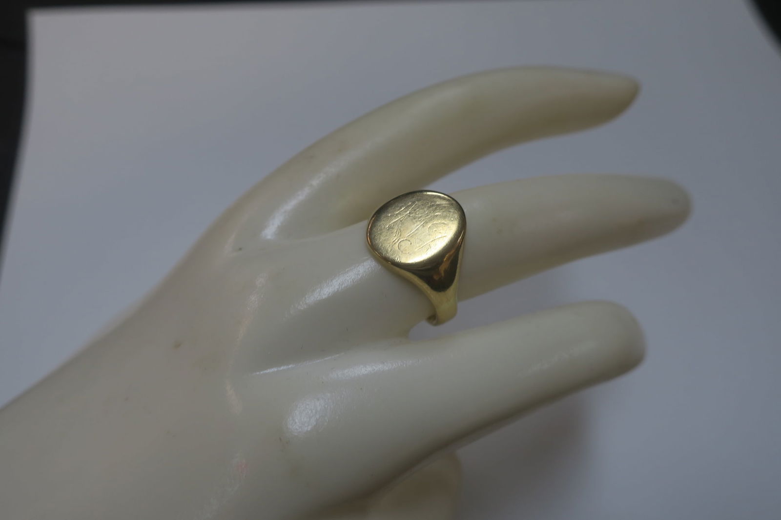 14KT Yellow Gold Signet Ring: (1 of 3)