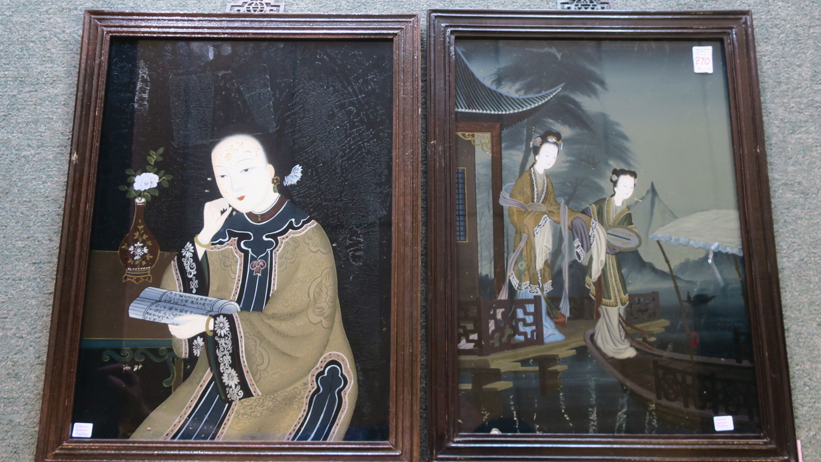 Two Chinese Reverse Paintings on Glass: (1 of 5)