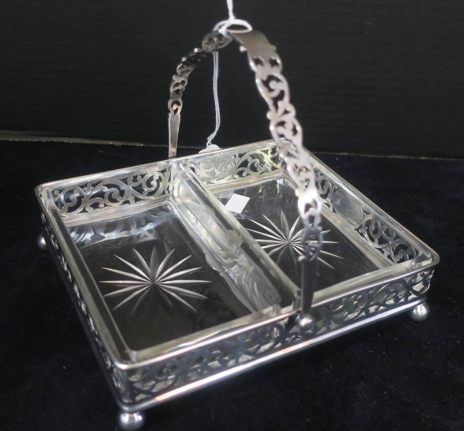 HENCKEL Sterling Silver Basket with Crystal Inserts: (1 of 4)