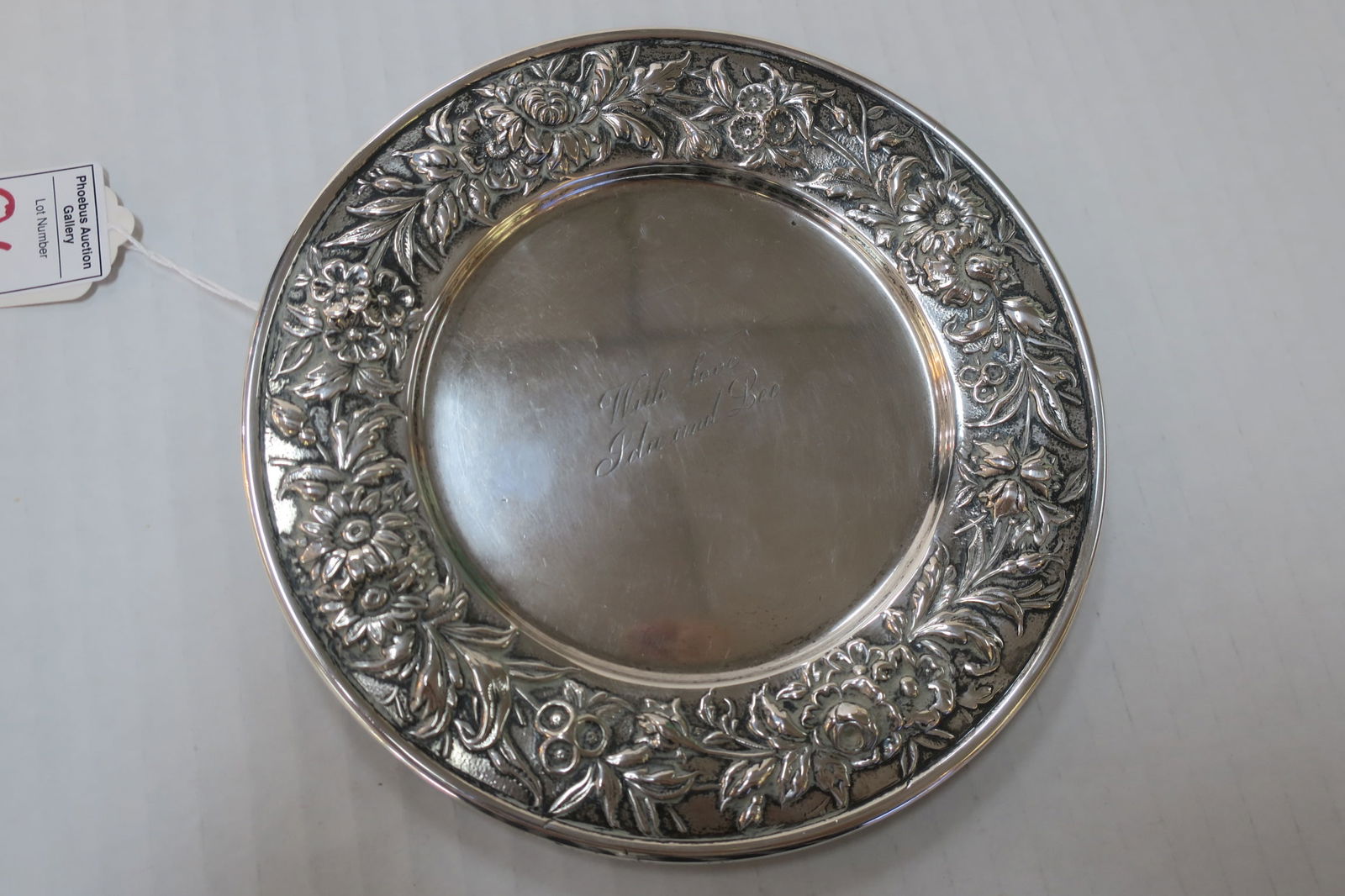 S.KIRK & SON Sterling Repousse Bread Plate: (1 of 3)