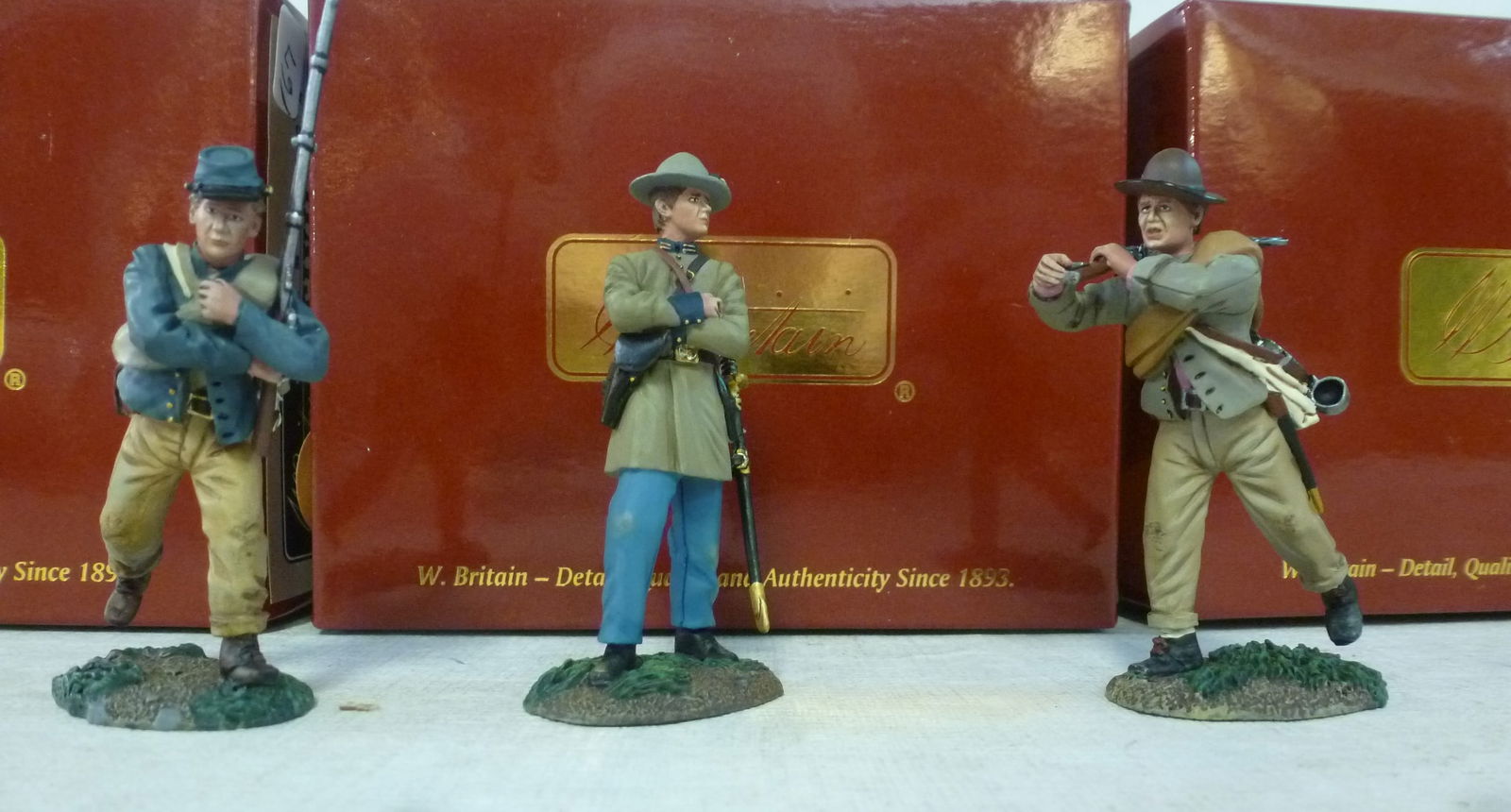 Three W. BRITAIN 1/30 Handpainted Military Miniatures: (1 of 2)