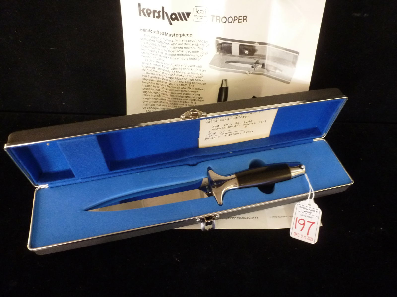 KERSHAW TROOPER by KA, Stainless Survival Knife w/Case: (1 of 4)