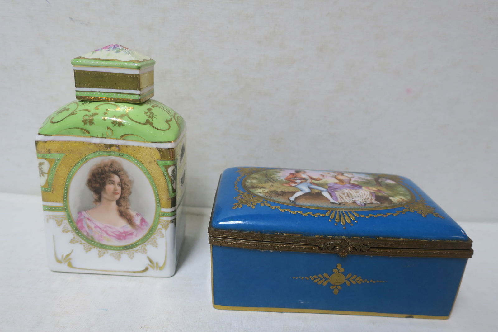 Porcelain Box Marked Sevres, Bottle Marked Austria: (1 of 7)