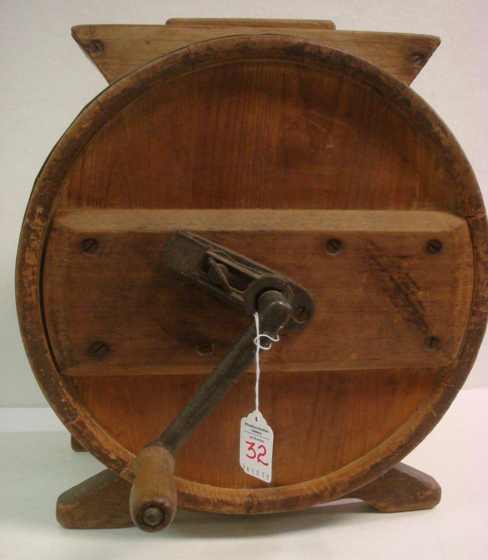 32 Wooden Hand crank Barrel Stave Butter Churn
