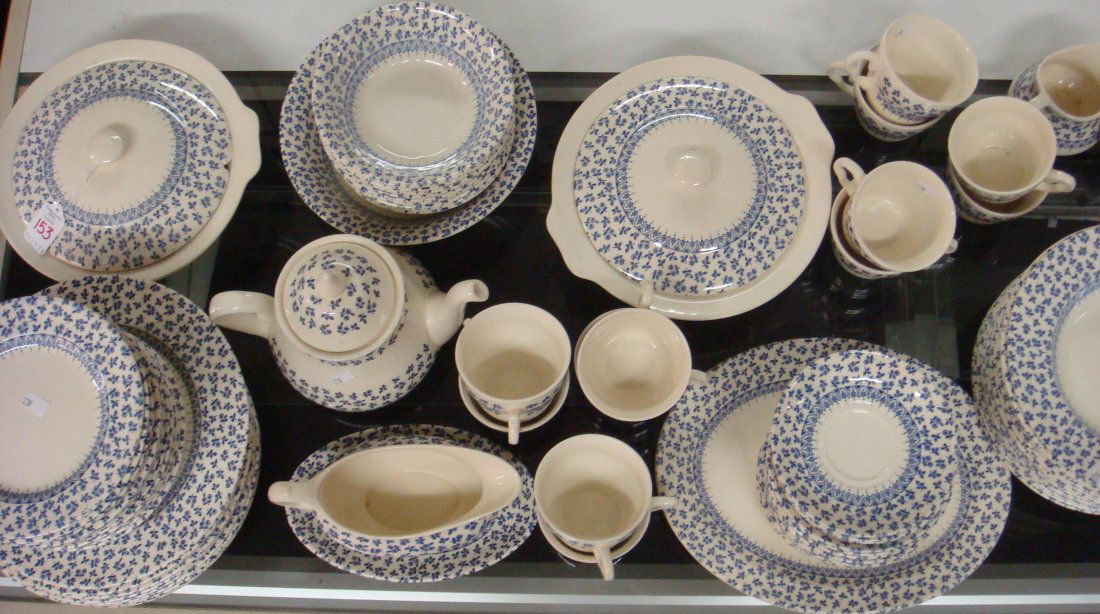 153 English Ironstone Provence Tableware, 90 Pieces