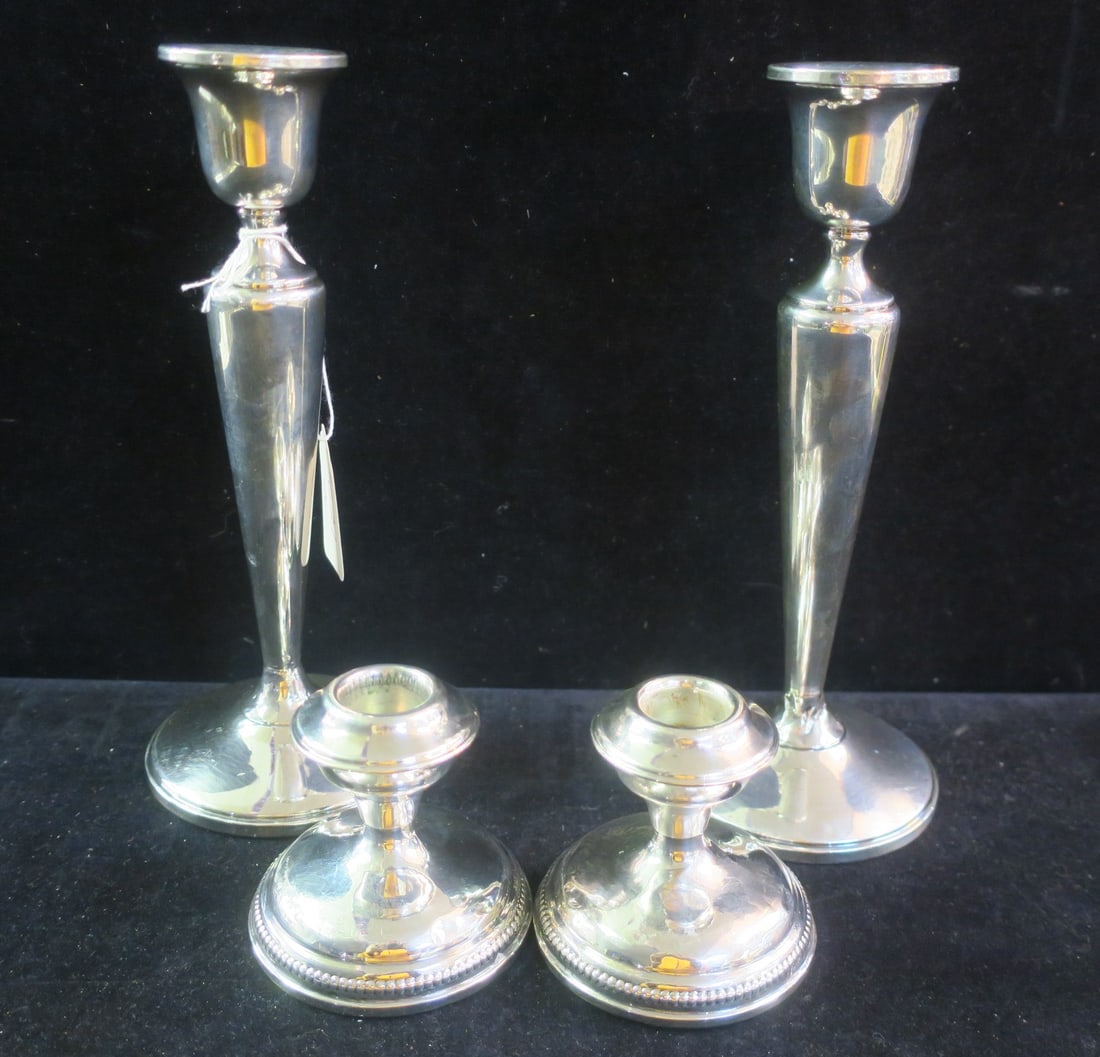 Two Pairs of Sterling Candlesticks: (1 of 5)