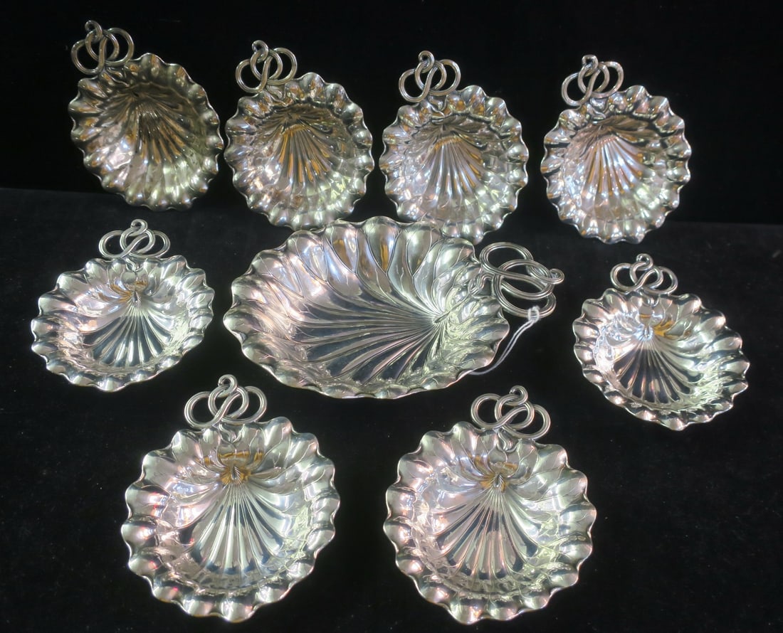 GORHAM Sterling Nine Piece Nut Set: (1 of 4)
