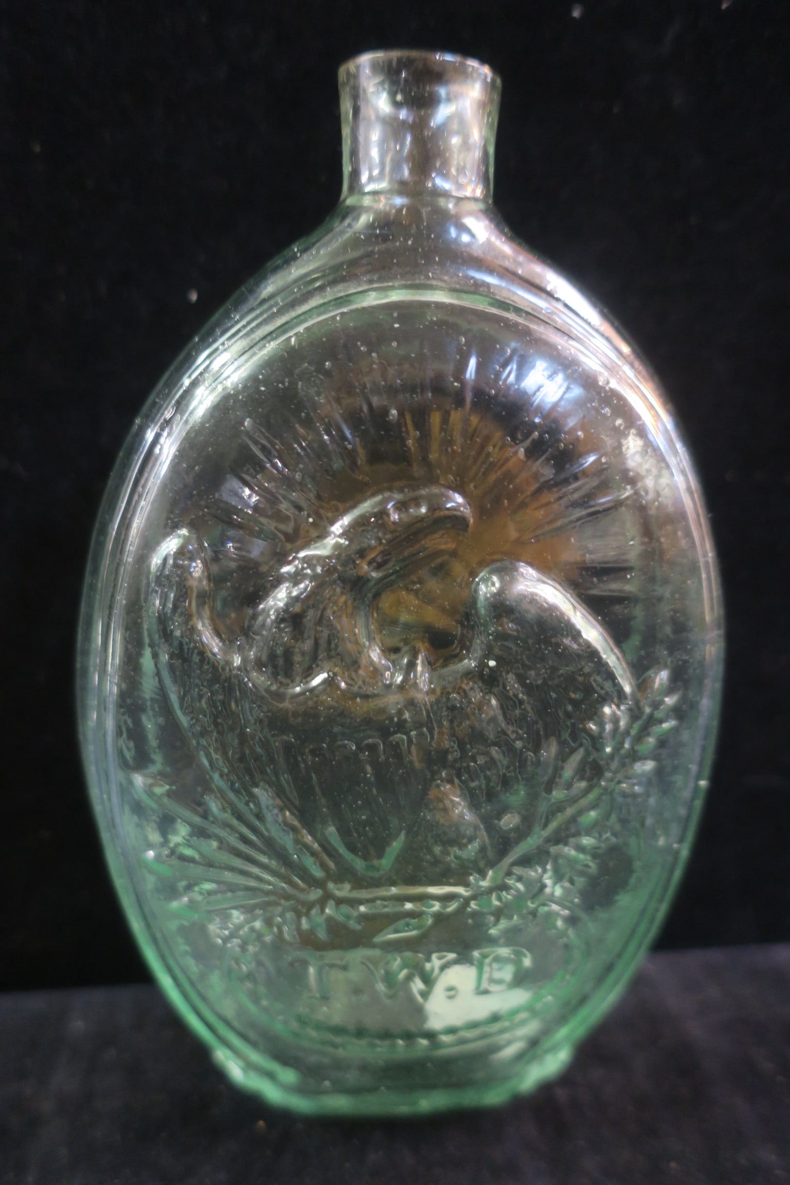 Rare GIV-37 Eagle Pictorial Historical 6 3/4"T Flask: (1 of 3)