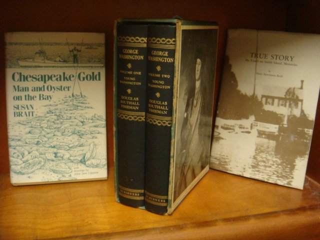 Local Interest, Freeman's Washington, 2 Local Book: Local Interest, Freeman's Washington, 2 Local Books: Douglas Southall Freemans 2 volume "YOUNG WASHINGTON" Boxed Set, 1948. Signed by Author Mary Stevenson Reid "TRUE STORY, MY LIFE ON SMITH ISLAND" 1
