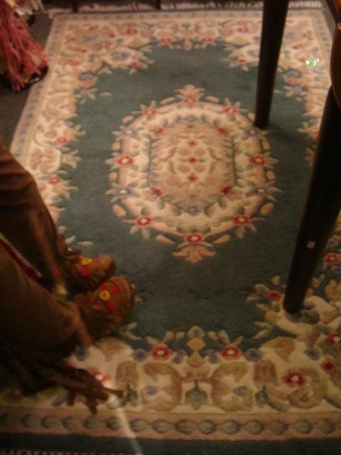 Mint Green Chinese Sculpted Floral Rug: Mint Green Chinese Sculpted Floral Rug: Oval Medallion with Floral Border and Knotted Cotton Fringe on Open Center Field. Jute Back. 42" X 7'4" (50-90)