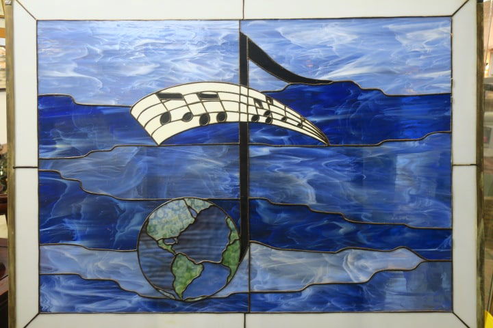 Music Makes the World Go Round: Stained Glass Panel: (1 of 5)