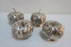 Four Mexican Sterling Pumpkin Salt & Pepper Shakers: