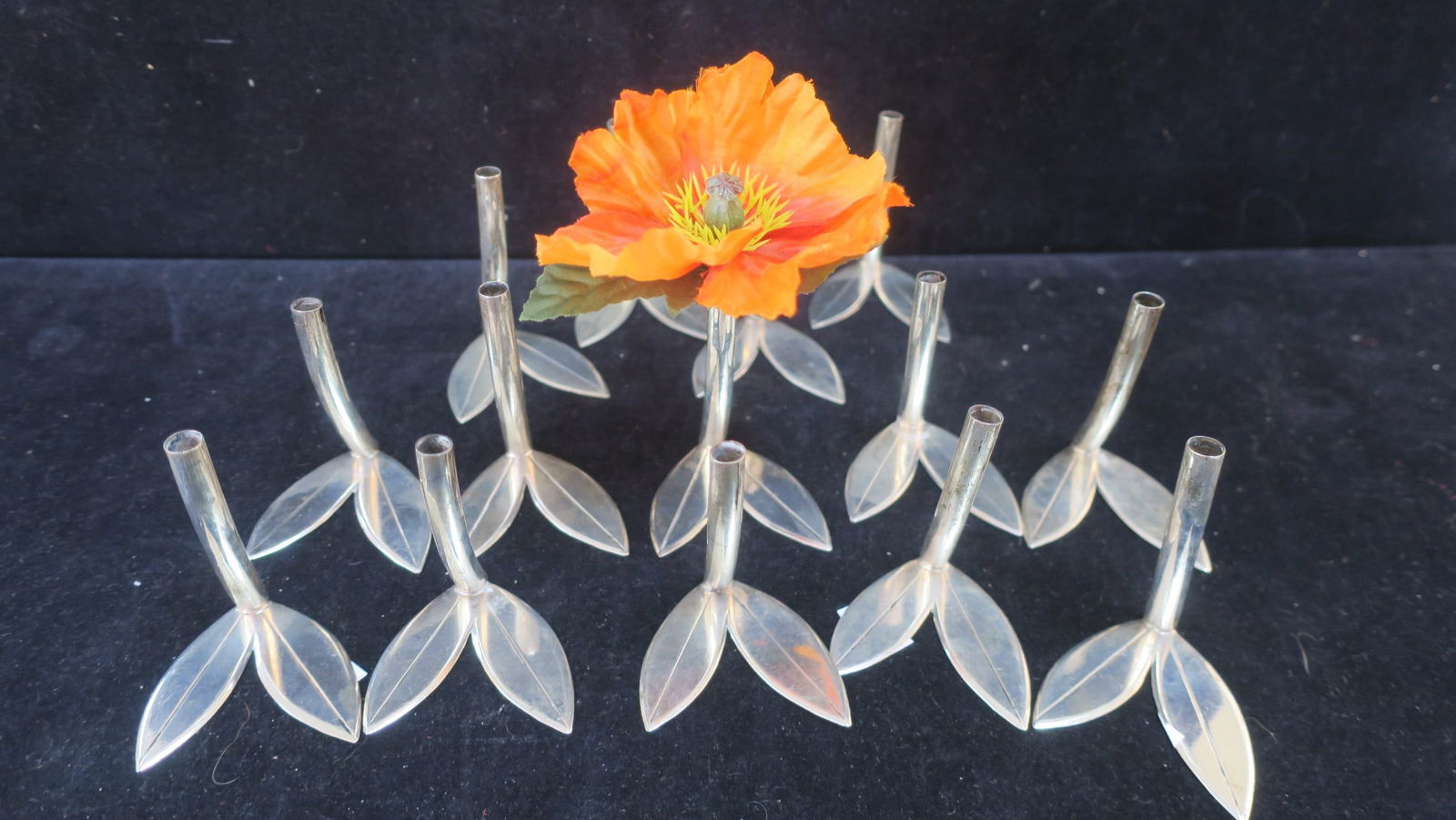 Fourteen 800 Silver Bouquet Flower Vases: (1 of 4)