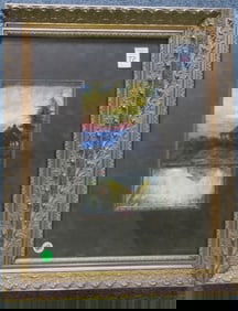 Rainbow Sunrise Painting Signed P.L. RITTER: