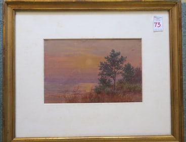 J.D. HUNTING Watercolor Landscape: