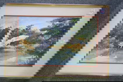 Flight of the Egret Watercolor: